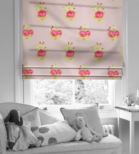 Forget Me Not Watermelon Roman Blinds