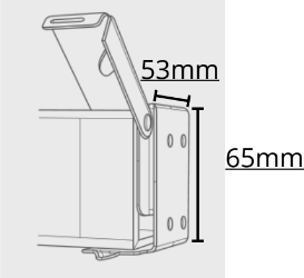 bracket dimensions- 53mm by 65mm