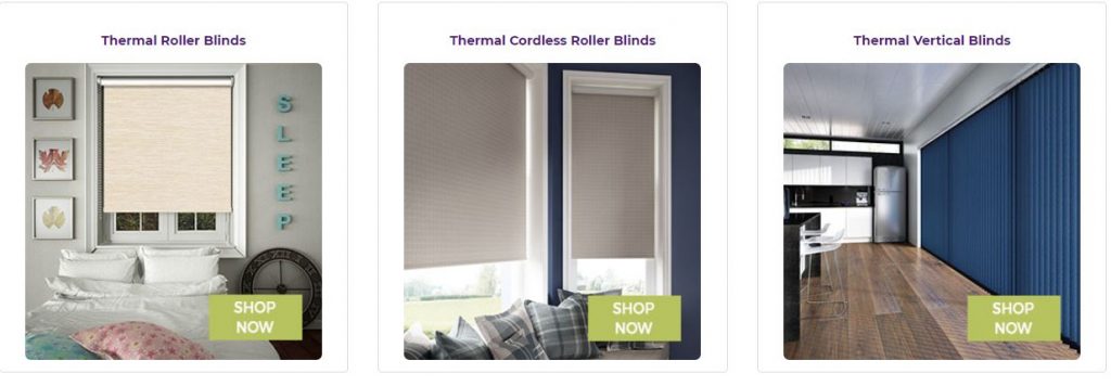 Thermo thermal blinds various sizes and colours blackout blind without piercing