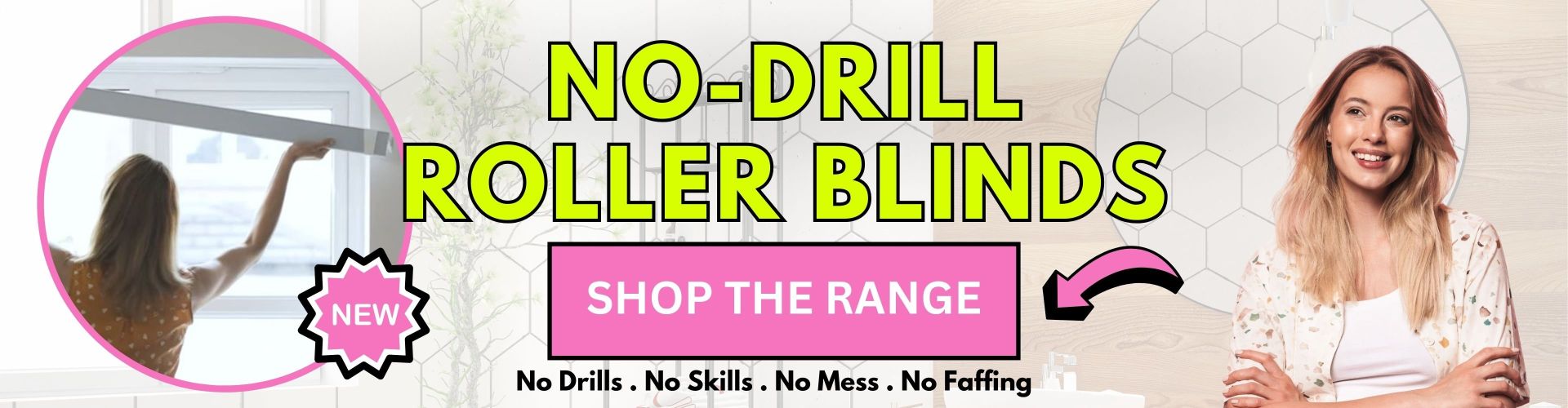 No drill roller blinds 