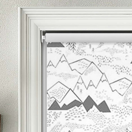 Alpine Grey On White Electric Roller Blinds Product Detail