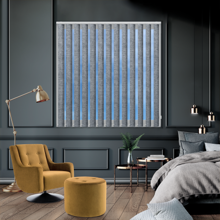 Ami Charcoal Vertical Blinds Open