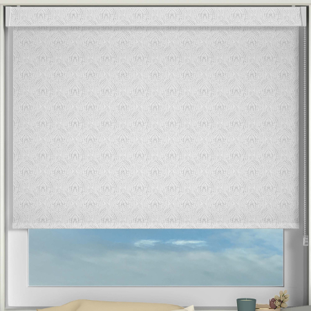 Anne Snow Grey Electric No Drill Roller Blinds Frame