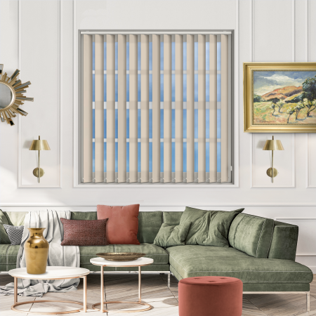 Asteroid Pearl Vertical Blinds Open