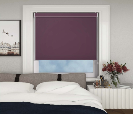 Bedtime Aubergine Electric No Drill Roller Blinds