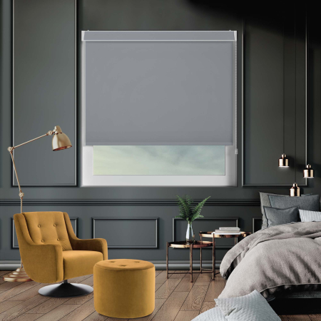Bedtime Cathedral Grey Electric No Drill Roller Blinds