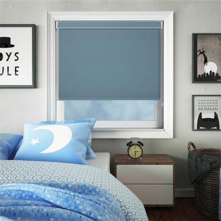 Bedtime Pastel Teal Electric No Drill Roller Blinds