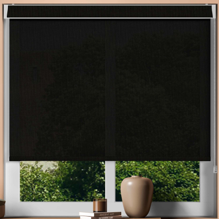 Black Sun Screen Electric No Drill Roller Blinds Frame