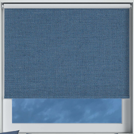 Blackout Thermic Mid Blue Electric Roller Blinds Frame