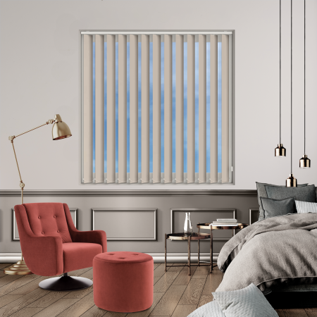 Blackout Thermic Stone Vertical Blinds Open