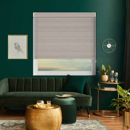 Cane Bark Electric No Drill Roller Blinds