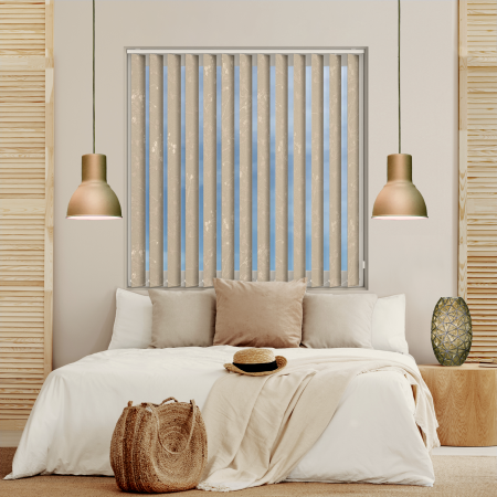 Cape Tulip Champagne Replacement Vertical Blind Slats Open
