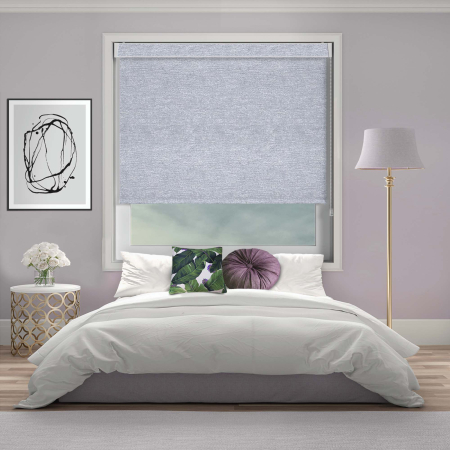 Cody Shimmer Silver Electric No Drill Roller Blinds