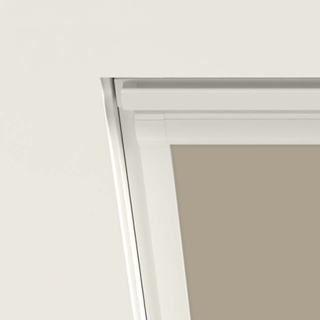 Coffee Aurora Roof Window Blinds Detail White Frame