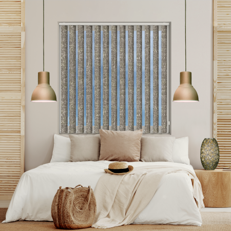 Cove Hessian Replacement Vertical Blind Slats Open