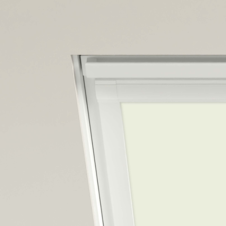 Delicate Cream Tyrem Roof Window Blinds Detail White Frame