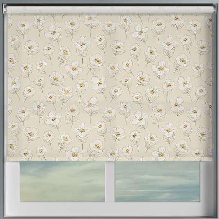 Evergreen Floral Yellow Cordless Roller Blinds Frame