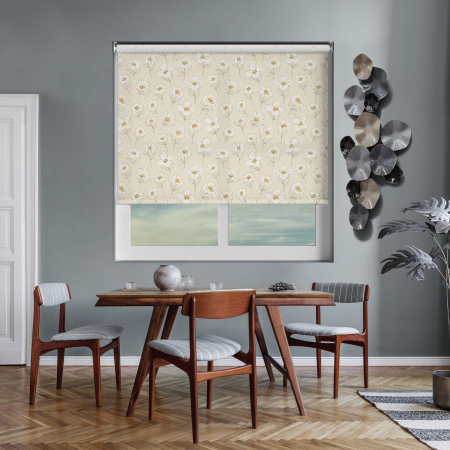 Evergreen Floral Yellow Cordless Roller Blinds