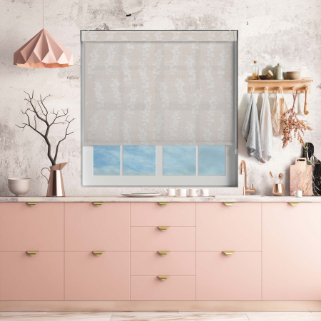 Flora Blush Electric No Drill Roller Blinds