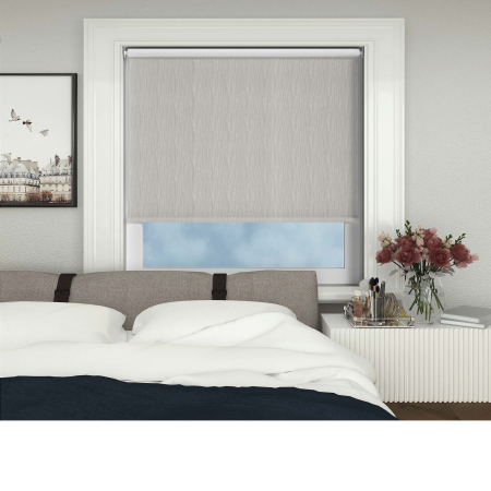 Hollow Beige Electric Roller Blinds