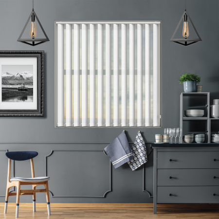 Jaci White Replacement Vertical Blind Slats Open
