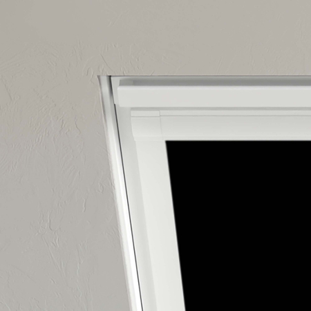 Jet Black Rooflite Roof Window Blinds Detail White Frame