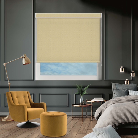 Jewel Mustard Electric No Drill Roller Blinds