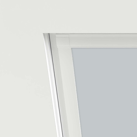 Light Grey Aurora Roof Window Blinds Detail White Frame