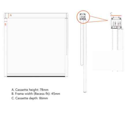 Light Grey XL Electric Bloc Blinds Cassette Blinds Specs