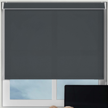 Luxe Anthracite Electric No Drill Roller Blinds Frame