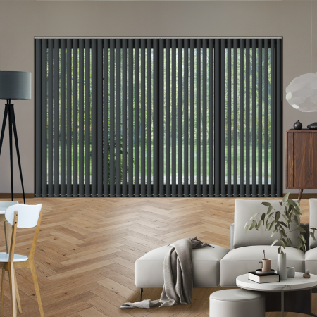 Luxe Anthracite Replacement Vertical Blind Slats Open