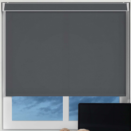 Luxe Charcoal Electric No Drill Roller Blinds Frame