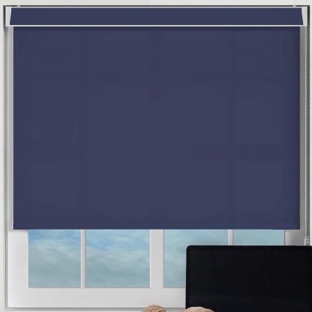 Luxe Dark Blue Electric No Drill Roller Blinds Frame