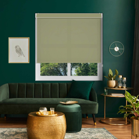 Luxe Green Electric No Drill Roller Blinds