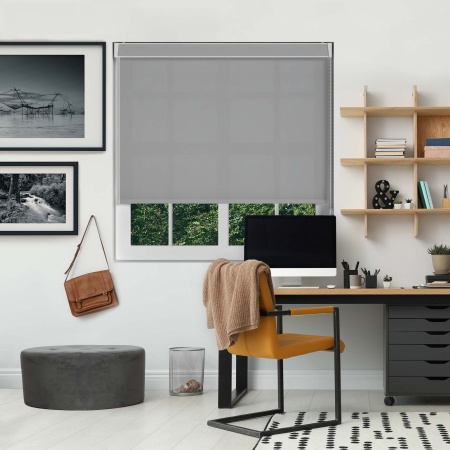 Luxe Grey Electric No Drill Roller Blinds