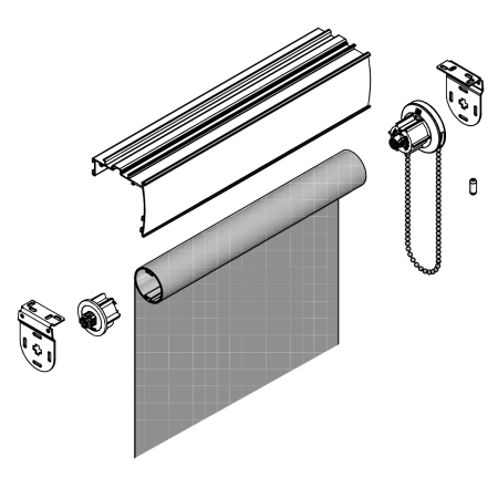 Luxe Grey Pelmet Roller Blinds Hardware