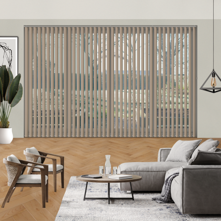Luxe Sand Replacement Vertical Blind Slats Open