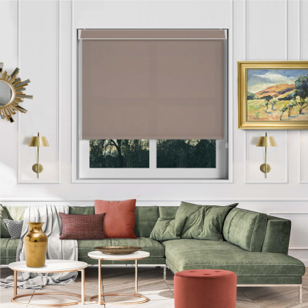 Luxe Taupe Electric No Drill Roller Blinds