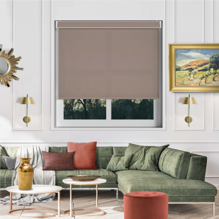 Luxe Taupe Electric Pelmet Roller Blinds