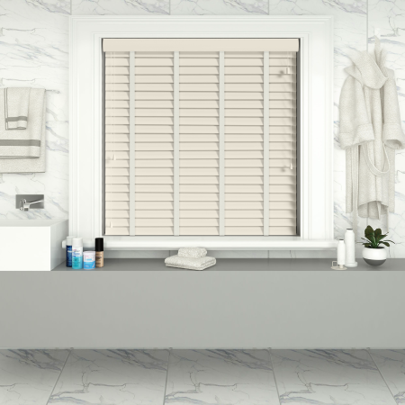 Mirage Faux Wood with Chalk Tape Wood Venetian Blinds