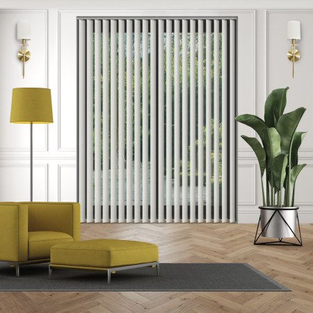 Mirage Solar White Replacement Vertical Blind Slats Open