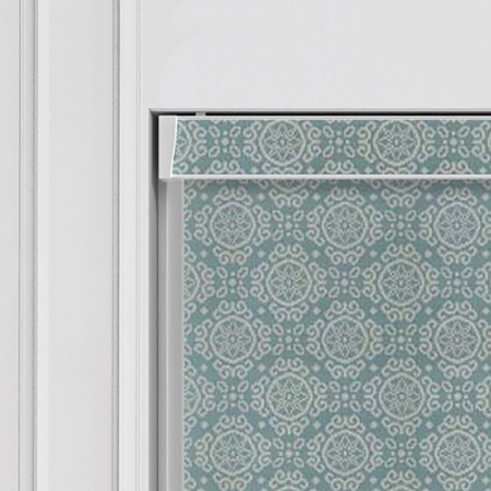 Morocco Smokey Blue Electric Pelmet Roller Blinds Product Detail