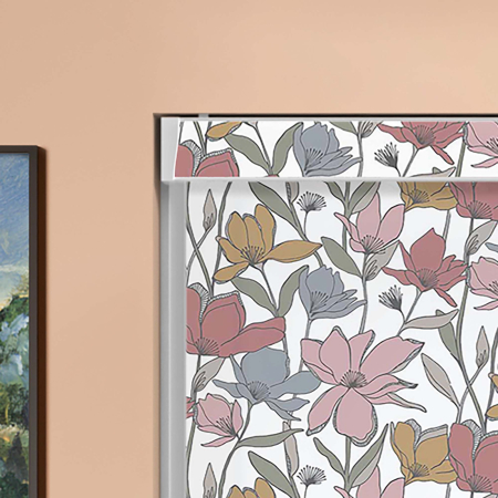 Muted Autumn Blooms Electric No Drill Roller Blinds Product Detail