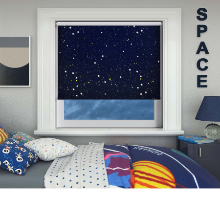 Night Sky Blue Electric Roller Blinds