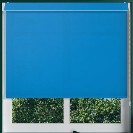 Origin Vibrant Blue Pelmet Roller Blinds Frame