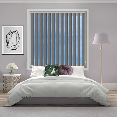 Otto Stone Grey Vertical Blinds Open