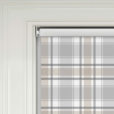 Patchwork Beige Electric Roller Blinds Product Detail