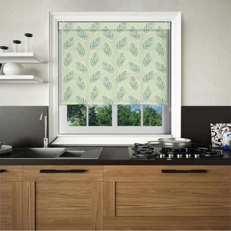 Pinnate Green Electric No Drill Roller Blinds