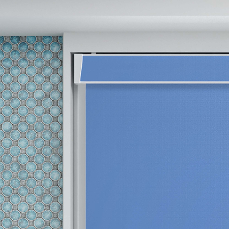 Shower Safe Blue Electric No Drill Roller Blinds Product Detail