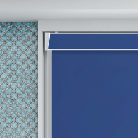 Shower Safe Imperial Blue Electric No Drill Roller Blinds Product Detail